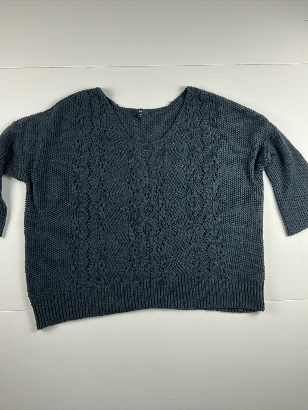 GAP Women's Blue Cable-Knit scoop neck Sweater